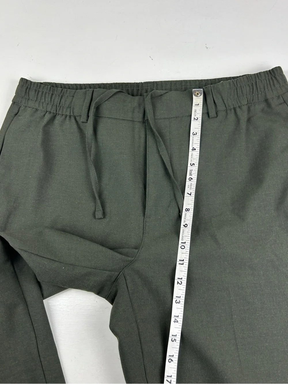 Banana Republic Dress Pants Mens 36x32 Green Polyester Blend Drawstring Cuffed